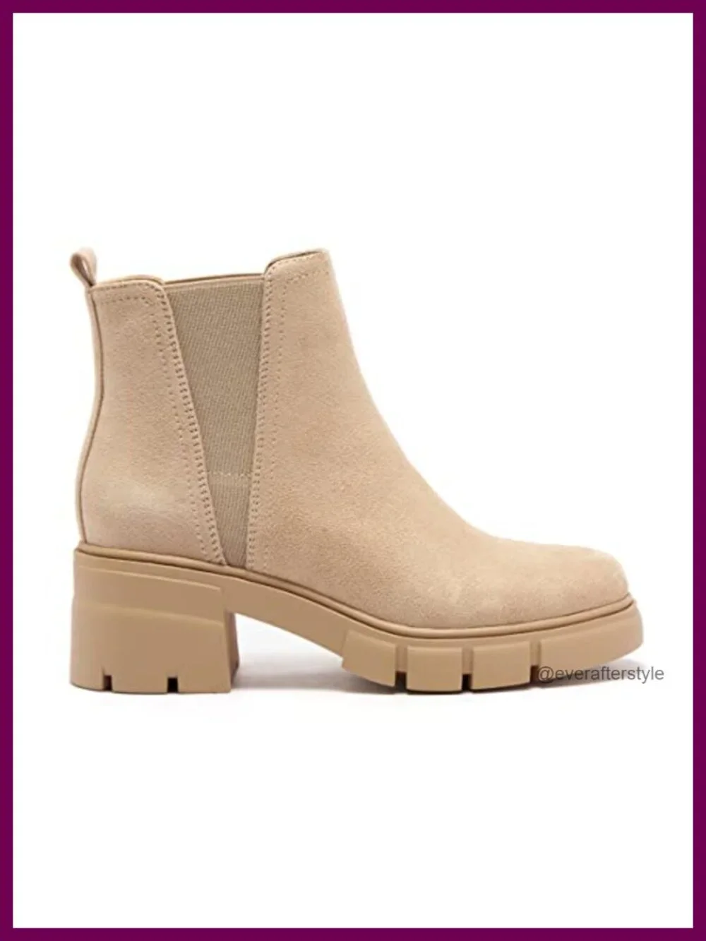 Women's Chelsea Boots Elastic Chunky Block Heel Platform Lug Sole Ankle Booties